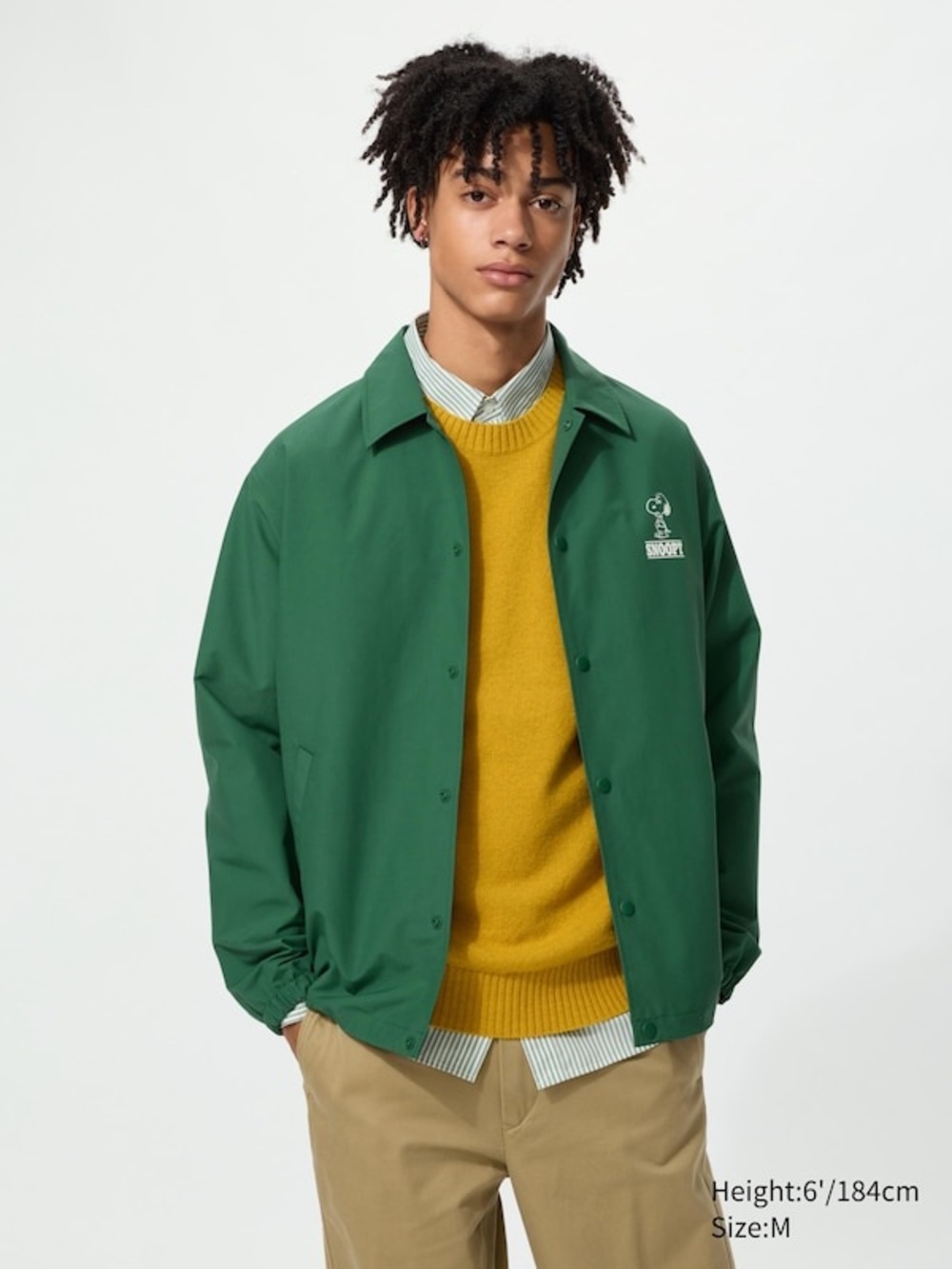 Uniqlo Green Coach Jacket with Chest Graphic